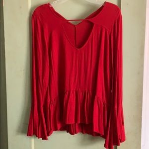Long sleeve red top